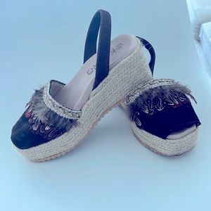 Artisanal espadrilles SZ 38 feathers. Bought in Spain (Mallorca)